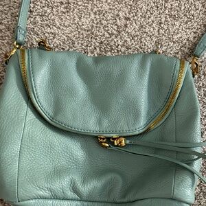 HOBO Elegant Green Leather Shoulder Bag w/ cross body strap